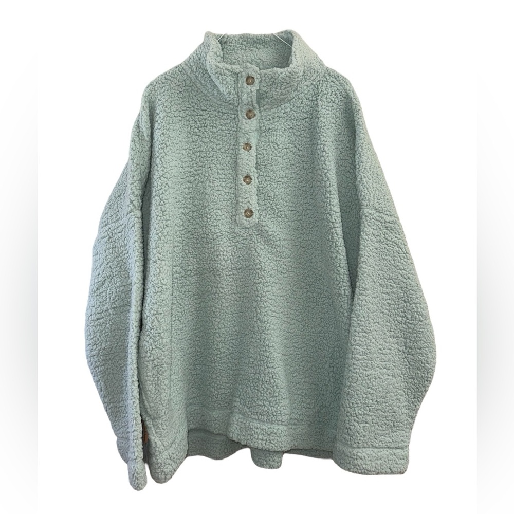 NWOT Aerie Light Teal Oversized Sherpa Top/Jacket